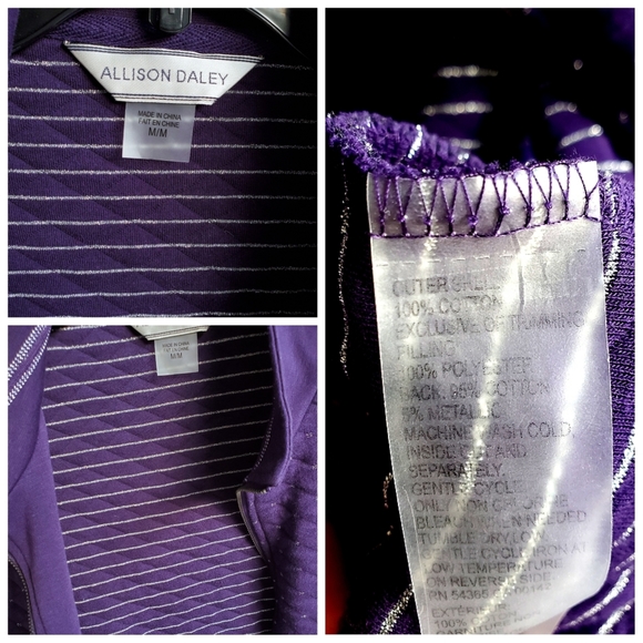 ALLISON DALEY Metallic Speckled Quilted Zip-up Cool Weather Vest - Picture 2 of 10